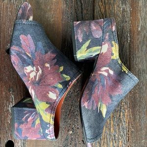 3.1 Phillip Lim Multi Cube Floral Denim Mules/Slides - size 39.5